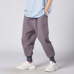 Joggers in cotton and linen for men