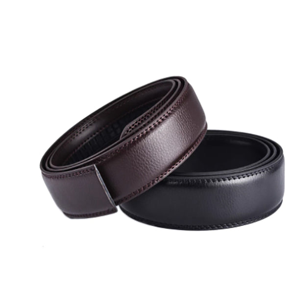 Men's wide belt without buckle