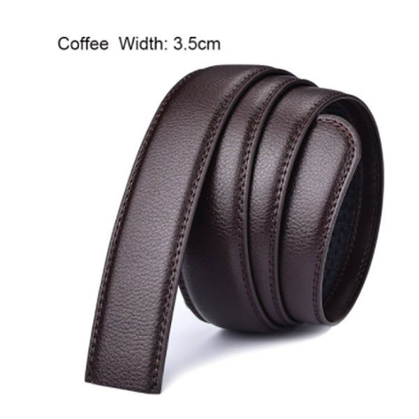 Men's wide belt without buckle