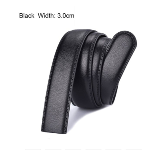 Men's wide belt without buckle