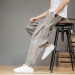 Load image into Gallery viewer, Men&#39;s casual trousers in cotton and linen.
