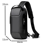 Load image into Gallery viewer, Multifunctional waterproof Oxford USB anti-theft shoulder bag
