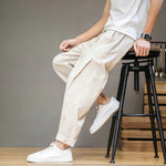 Load image into Gallery viewer, Men&#39;s casual trousers in cotton and linen.
