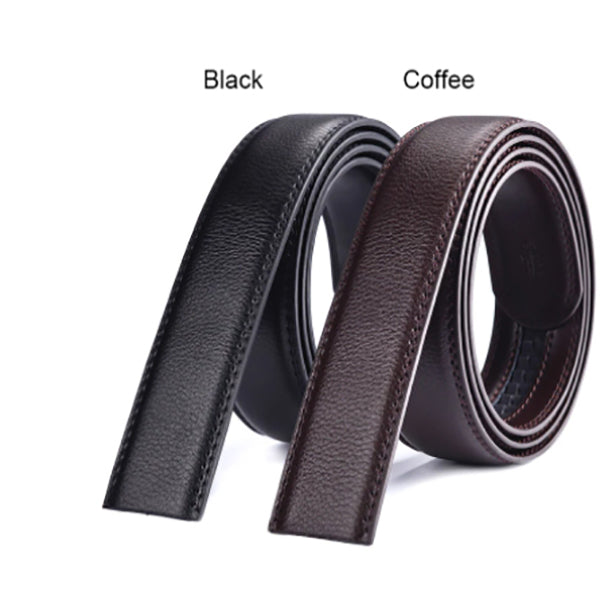 Men's wide belt without buckle